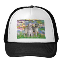 Irish Wolfhound Pair - Lilies 2 Hat