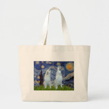 Irish Wolfhound Pair - Starry Night Canvas Bag