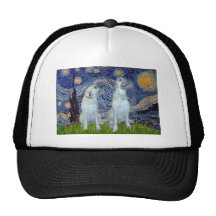 Irish Wolfhound Pair - Starry Night Hats