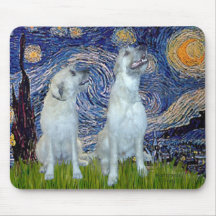 Irish Wolfhound Pair - Starry Night Mouse Mat