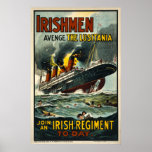 Irishmen Avenge the Lusitania - Vintage Poster