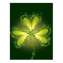 Irlandais chanceux de shamrock de trèfles du jour  carte postale