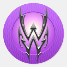 Iron Aquarius Symbol, purple Stickers