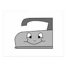 Iron Cartoon. Grey and Black on White. Post Cards