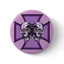 IRON CROSS AND SKULLS BUTTON