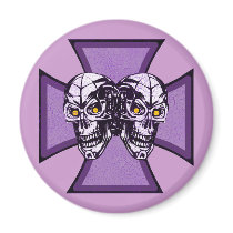 IRON CROSS AND SKULLS FRIDGE MAGNET