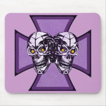 IRON CROSS AND SKULLS MOUSE PAD