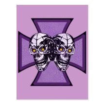 IRON CROSS AND SKULLS POSTCARD