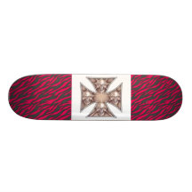 Iron Cross Skull skateboard