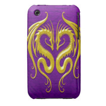 Iron Dragons, yellow and purple Iphone 3 Case-mate Case