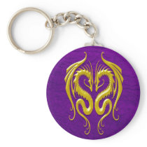Iron Dragons, yellow and purple Keychains