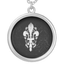 Iron Fleur de Lis Personalized Necklace