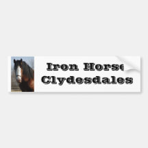Iron Horse Clydesdales Bumpersticker Bumper Stickers