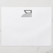Iron illustration. Grey and Black on White. Personalized Flyer