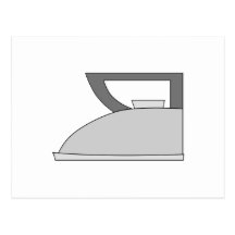 Iron illustration. Grey and Black on White. Post Card
