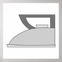 Iron illustration. Grey and Black on White. Posters