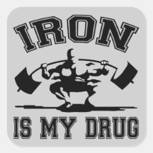 Iron Is My Drug Square Stickers