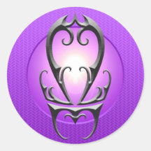 Iron Libra Symbol, purple Round Stickers