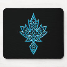 Iron Maple Leaf - blue Mousepads