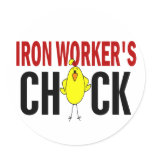 IRON WORKER’S CHICK ROUND STICKERS
