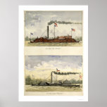 Ironclads Essex and Choctaw by Stouffer 1864 posters