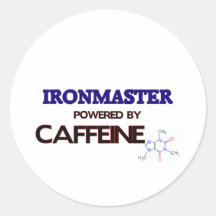 Ironmaster Powered by caffeine Round Stickers