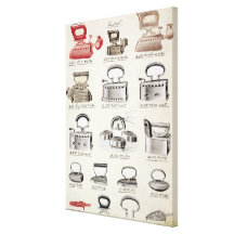 Irons, from a trade catalogue of domestic goods an gallery wrapped canvas