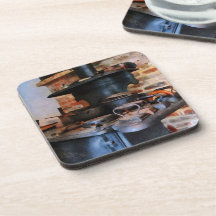 Irons Heating On Stove Coasters