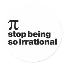 Irrational Pi Round Stickers