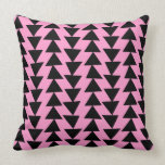 Irregular Triangles - Black on Pink pillows