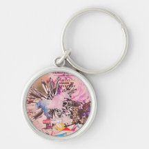 Irreplaceable, quirky kitsch girly art. key chain