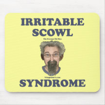 Irritable Scowl Grumpy Old Man Mouse Pads