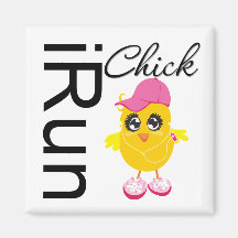iRun Chick Fridge Magnets