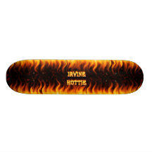 Irvine hottie fire and flames Red marble Skate Board Deck