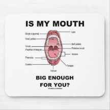 Is My Mouth Big Enough For You? (Anatomical Humour Mousepads