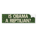 Is Obama a Reptilian? sticker bumper stickers