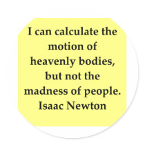 isaac newton quote round sticker