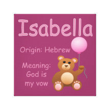Isabella / Nursery Decor Stretched Canvas Print