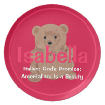 Isabella Teddy Bear Plate