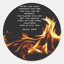 isaiah43:2 round stickers