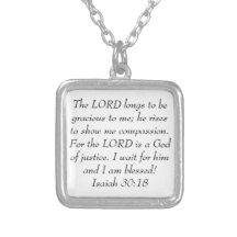 Isaiah 30:18 bible verse encouragement necklace