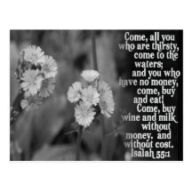 ISAIAH 55:1 BIBLE SCRIPTURE FAVORITE POST CARDS