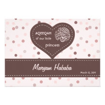 Islam Aqiqah Baby announcement polka dots girl