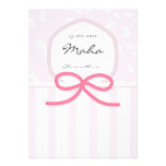 Islamic baby Aqiqah birth invitation bed pink