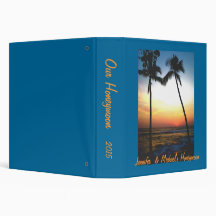 Island Beach Sunset Photo  Album 3 Ring Binders