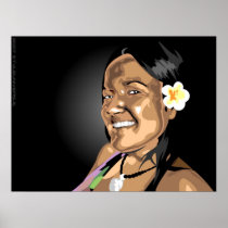 Island flowers in her hair poster