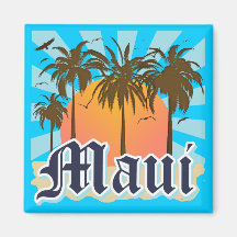 Island of Maui Hawaii Souvenir Fridge Magnets