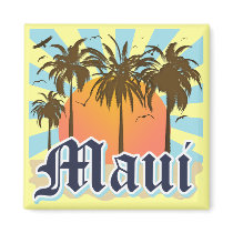 Island of Maui Hawaii Souvenir Refrigerator Magnets