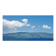 Island on the horizon photo greeting card