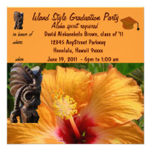 Island Style Graduation Celebration Party Custom Invitations
